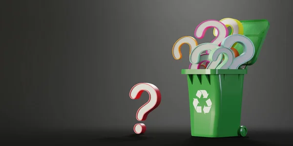 Plastikmüll und Recycling-Problemkonzept, originelles 3D-Rendering — Stockfoto