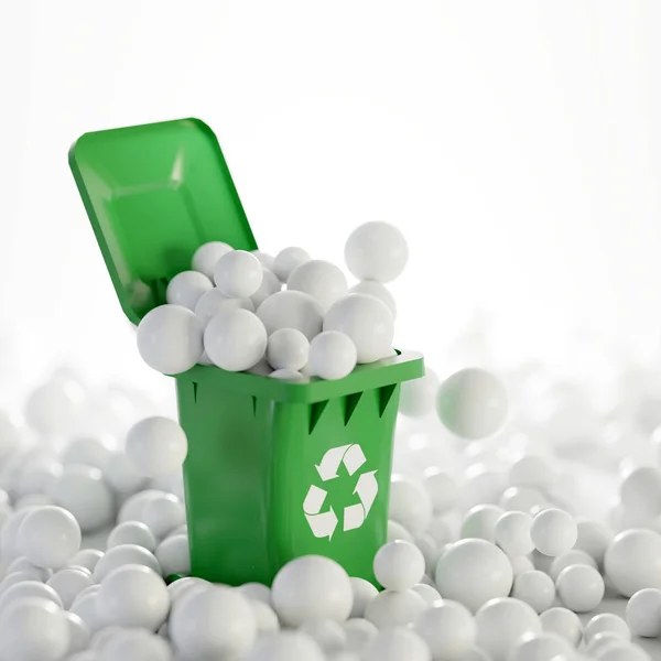 Plastikmüll und Recycling-Problemkonzept, originelles 3D-Rendering — Stockfoto