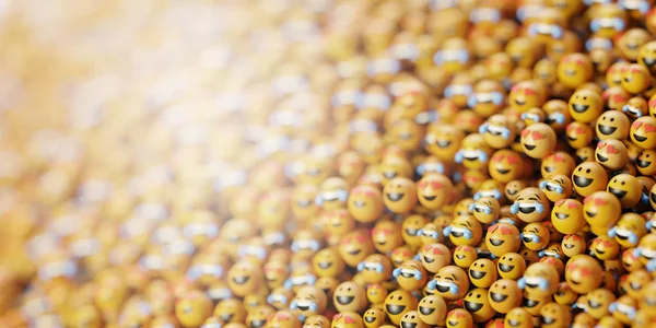 Emoticons infinitos 3d fundo de renderização, mídias sociais e com — Fotografia de Stock