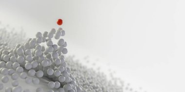 Liderlik ve zafer kavramları, 3d render illüstrasyon