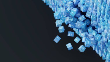 Kırık duvar soru işaretleri, teknoloji konsepti