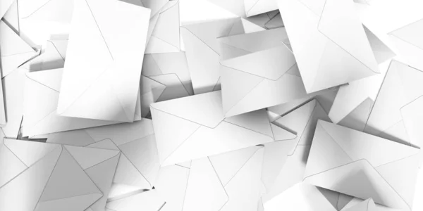 无限邮件信封，3D渲染背景 — 图库照片