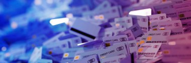 Sonsuz kredi kartları soyut arka plan, finans ve küresel PA