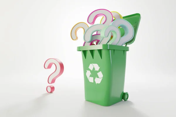 Концепція пластикових відходів і переробки проблем, оригінальне 3d рендерингу — стокове фото