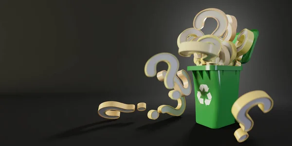 Έννοια πρόβλημα πλαστικών αποβλήτων και ανακύκλωσης, Αρχική 3D απόδοση — Φωτογραφία Αρχείου