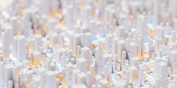 Techno-Mega-City; urbane und futuristische Technologiekonzepte, orig — Stockfoto