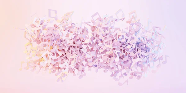 Végtelen zenei jegyzetek, a művészet és a zene 3D renderelés fogalmi ba — Stock Fotó