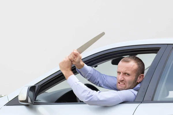 Armed and aggressive driver Stock Image