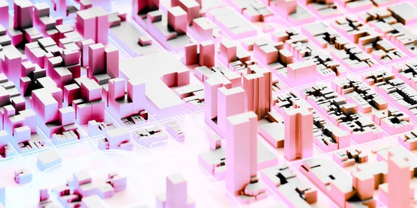 Techno mega city; urban and futuristic technology concepts, orig — Stock Photo, Image
