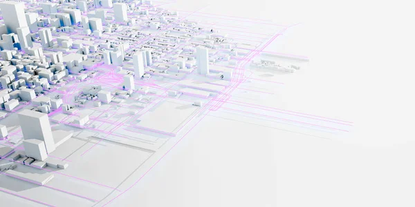 Techno-Mega-City; urbane und futuristische Technologiekonzepte, orig — Stockfoto