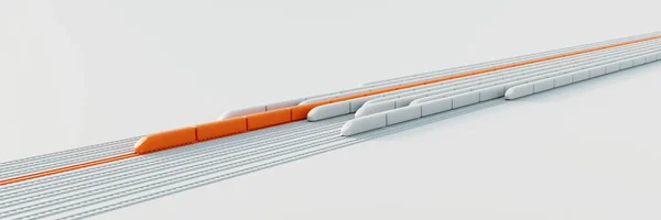 Concetto di trasporto ferroviario ad alta velocità, rendering 3d originale — Foto Stock