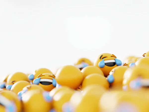 Oneindige emoticons 3D rendering achtergrond, Social Media en com — Stockfoto