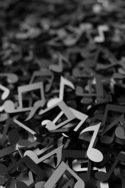 Sonsuz müzik notları, sanat ve müzik 3D kavramsal ba render
