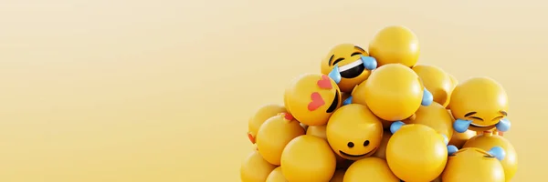 Infinite emoticons 3d rendering background, social media and com — Stock Photo, Image