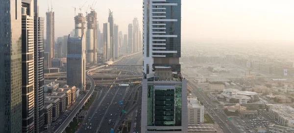 Dubai Belvárosa Panorámás Kilátás Városra — Stock Fotó