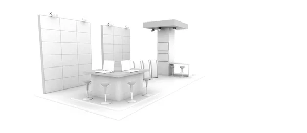 Stand Aziendale Isolato Bianco Con Spazio Copia Rendering Originale — Foto Stock