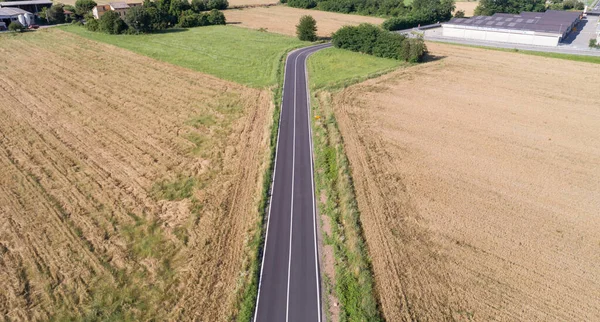 Countryside road, aerial photo taken with a drone
