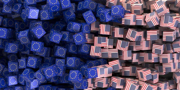 Estados Unidos Europa Relação Económica Política Original Renderização — Fotografia de Stock