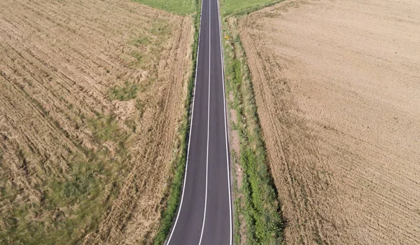 Countryside road, aerial photo taken with a drone