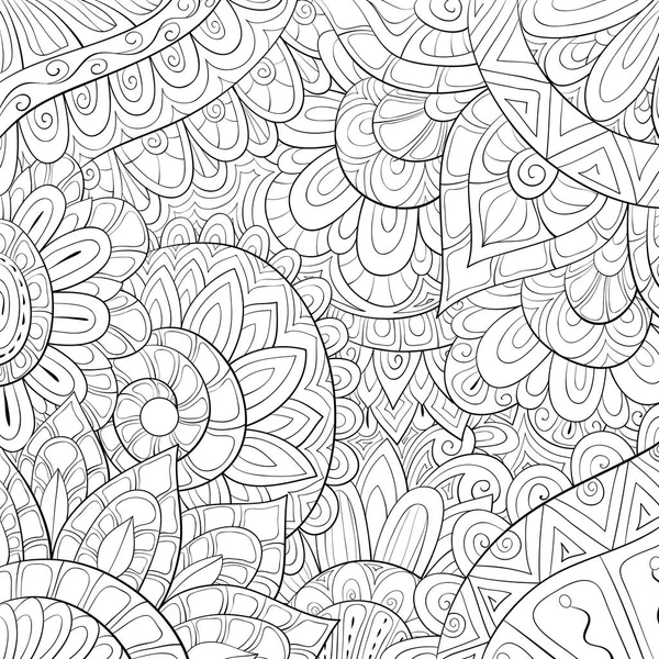 Une Image Fond Florale Abstraite Pour Adultes Une Boo Colorier — Image vectorielle