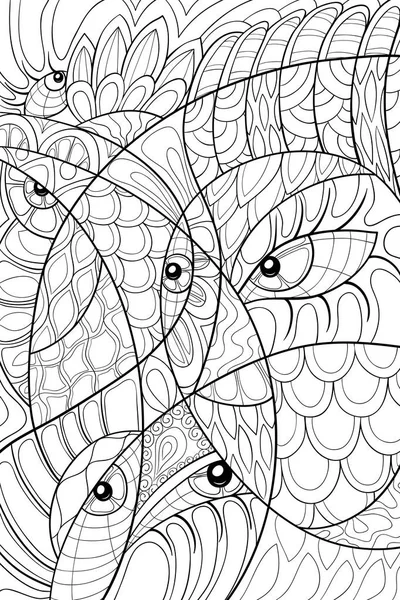 Une Image Fond Abstraite Pour Adultes Une Boo Colorier Page — Image vectorielle