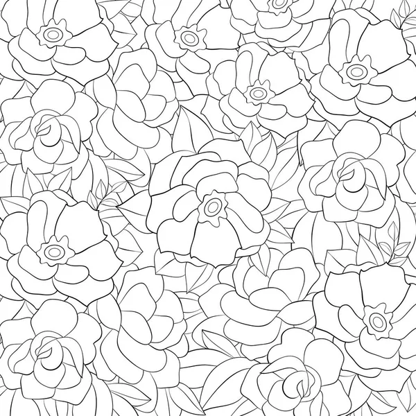 Une Image Fond Floral Pour Adultes Une Boo Colorier Page — Image vectorielle