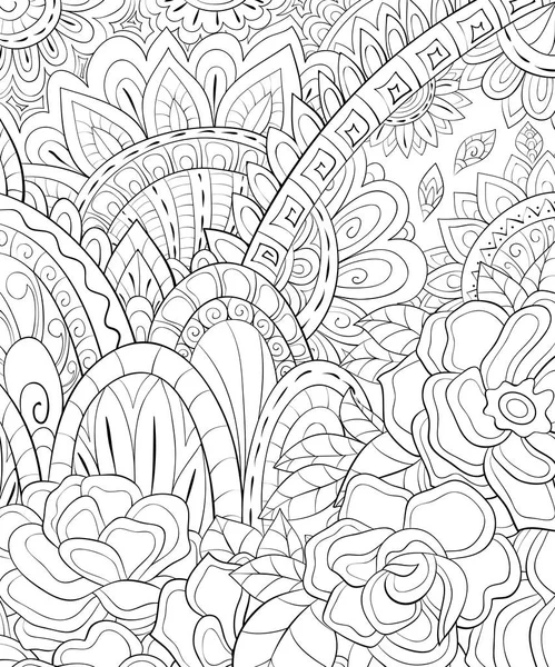 Une Image Fond Florale Abstraite Pour Adultes Une Boo Colorier — Image vectorielle