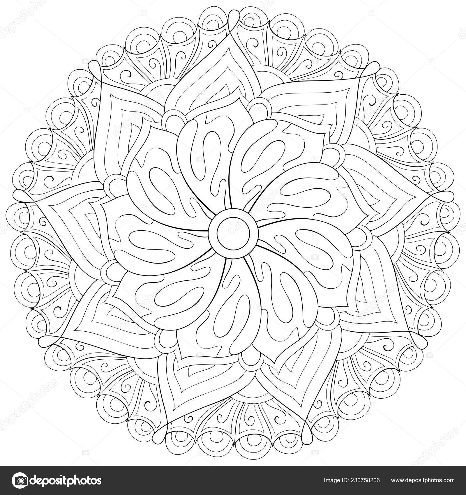Download Zen Mandala Image Adults Coloring Book Page Relaxing Activity Zen Vector Image By C Nonuzza Vector Stock 230758206