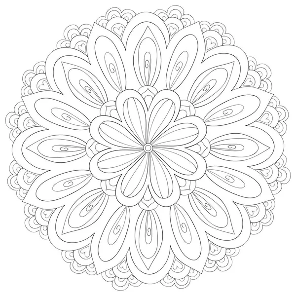 2012 Zen Mandala Image Adult Coloring Book Page Relaze Activity — 스톡 벡터