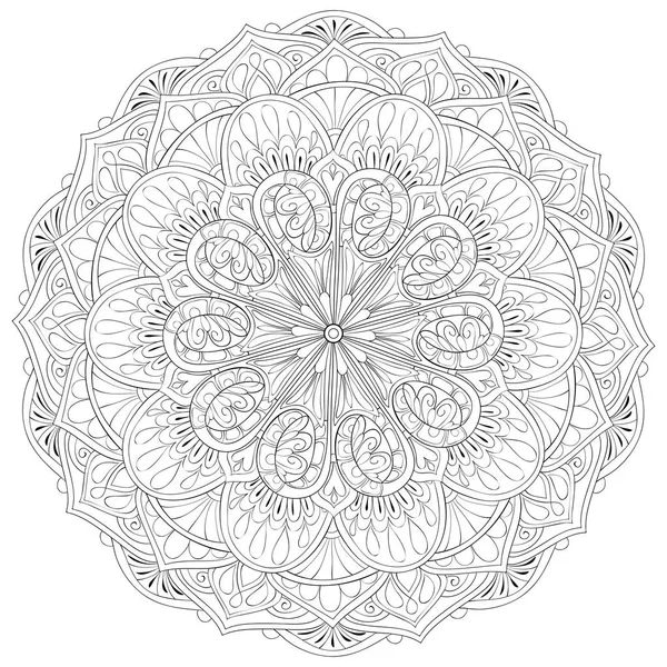 Zen Mandala Image Adults Coloring Book Page Relaxing Activity Zen — Stock Vector