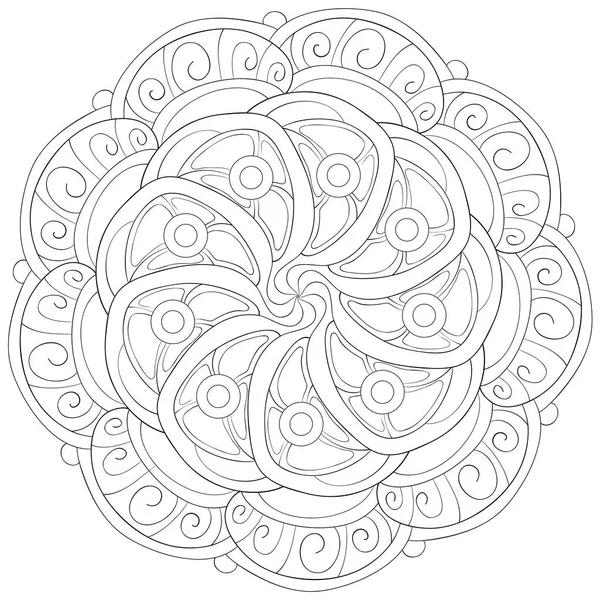 Una Imagen Zen Mandala Para Adultos Libro Para Colorear Página — Vector de stock