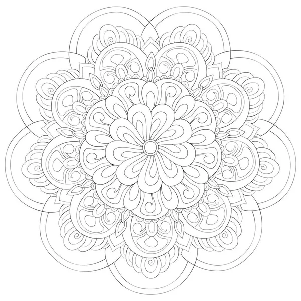 2012 Zen Mandala Image Adult Coloring Book Page Relaze Activity — 스톡 벡터