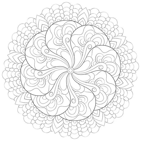 Une Image Zen Mandala Pour Adultes Livre Colorier Page Pour — Image vectorielle