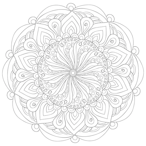 Ein Zen Mandala Bild Für Erwachsene Ein Malbuch Seite Zum — Stockvektor