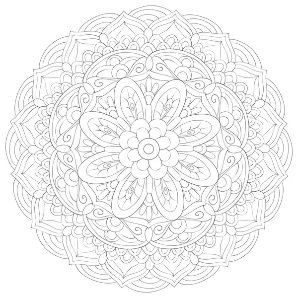 Zen Mandala Image Adults Coloring Book Page Relaxing Activity Zen — стоковый вектор