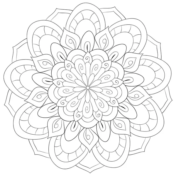 2012 Zen Mandala Image Adult Coloring Book Page Relaze Activity — 스톡 벡터
