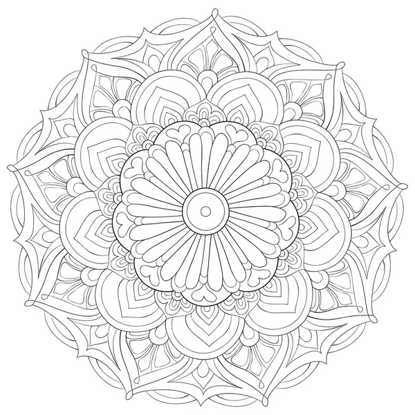 2012 Zen Mandala Image Adult Coloring Book Page Relaze Activity — 스톡 벡터