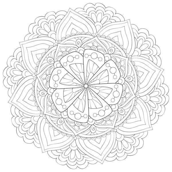 Une Image Zen Mandala Pour Adultes Livre Colorier Page Pour — Image vectorielle