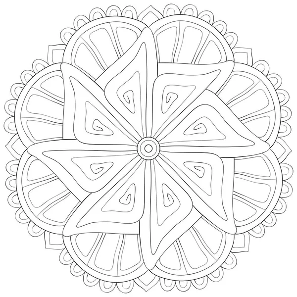 Zen Mandala Obrázek Pro Dospělé Omalovánky Stránka Pro Relaxační Aktivitu — Stockový vektor