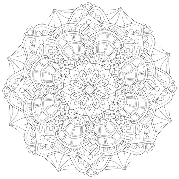 Zen Mandala Image Adults Coloring Book Page Relaxing Activity Zen — стоковый вектор