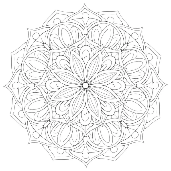 Zen Mandala Image Adults Coloring Book Page Relaxing Activity Zen — стоковый вектор