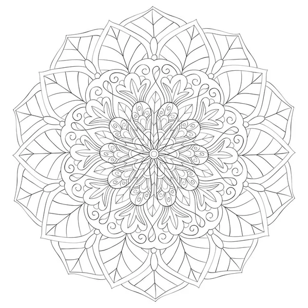 Una Imagen Zen Mandala Para Adultos Libro Para Colorear Página — Archivo Imágenes Vectoriales