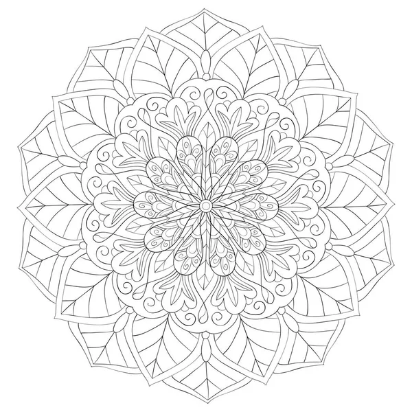 Zen Mandala Image Adults Coloring Book Page Relaxing Activity Zen — стоковый вектор