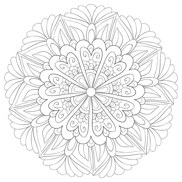 Una Imagen Zen Mandala Para Adultos Libro Para Colorear Página — Archivo Imágenes Vectoriales