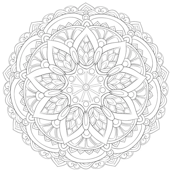 Zen Mandala Image Adults Coloring Book Page Relaxing Activity Zen — стоковый вектор