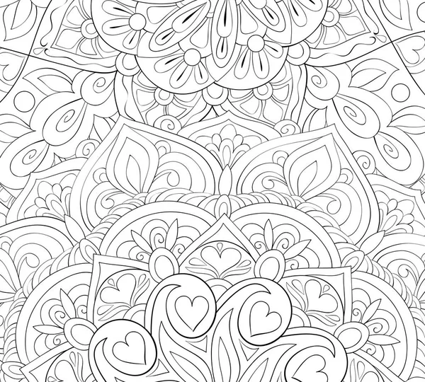 Abstract Floral Background Image Adults Coloring Boo Page Relaxing Activity — стоковый вектор