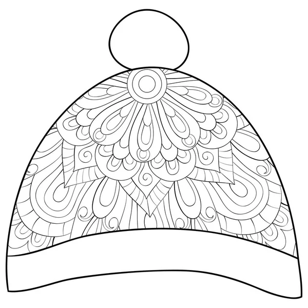 Una Linda Gorra Navidad Con Adornos Imagen Para Adultos Libro — Vector de stock