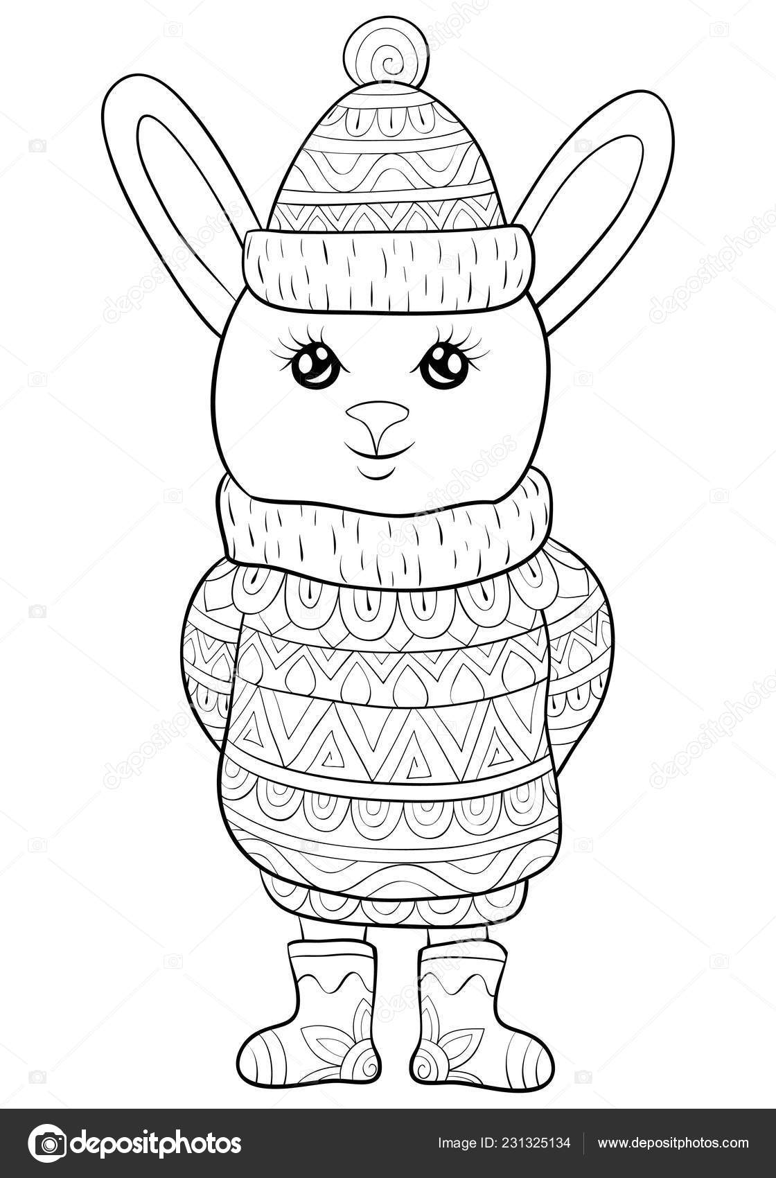 44 Christmas Bunny Coloring Pages  Best HD