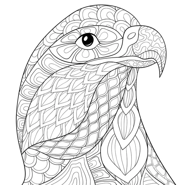 Ein Niedlicher Kopf Des Adlers Mit Ornamenten Bild Für Entspannende — Stockvektor
