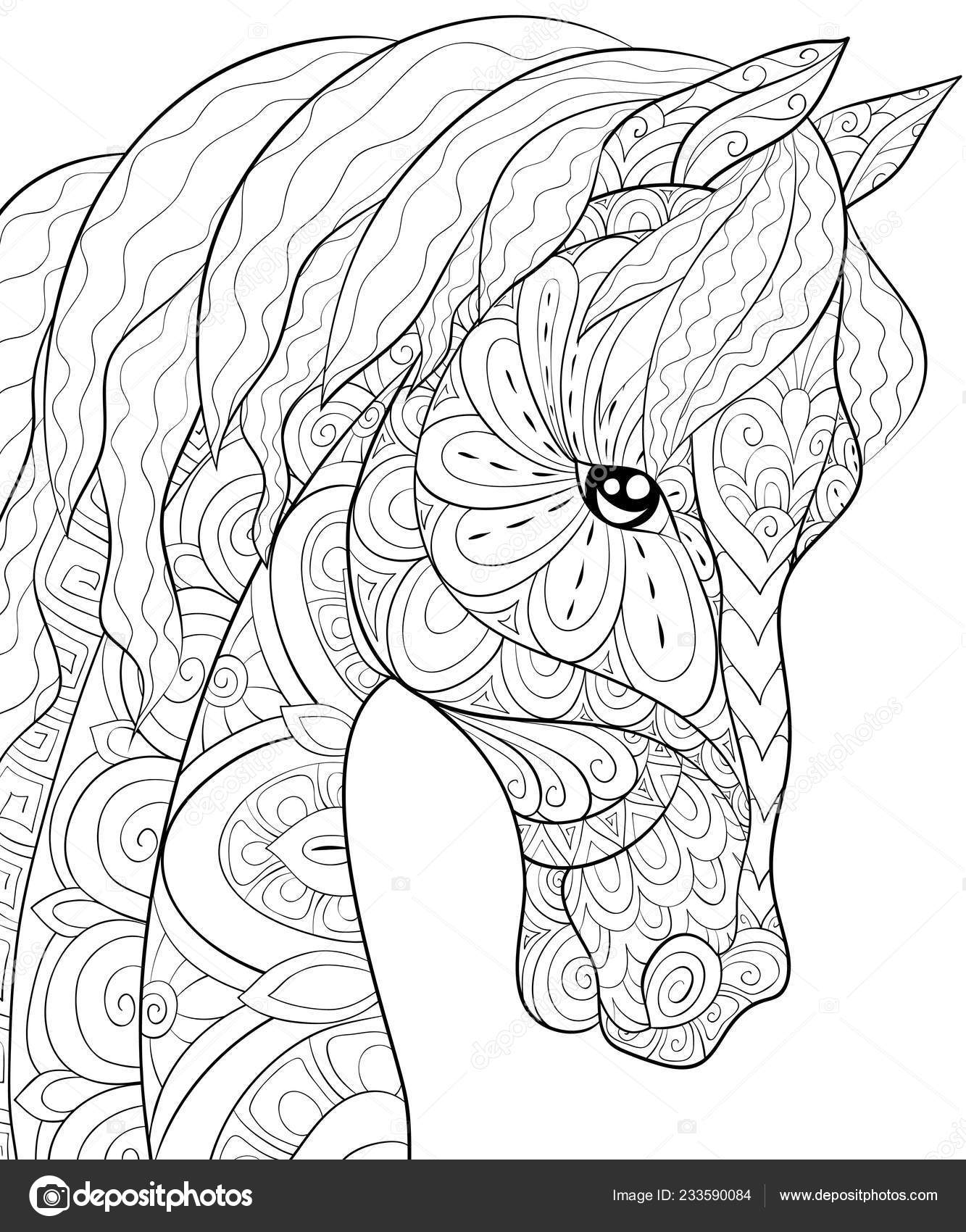 Desenho de Cabeça de cavalo para colorir